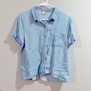 Paper Crane Boxy Button Down Short Sleeve Shirt